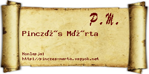 Pinczés Márta névjegykártya