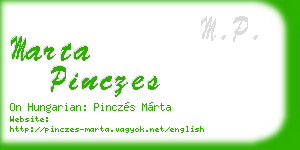 marta pinczes business card