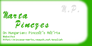 marta pinczes business card